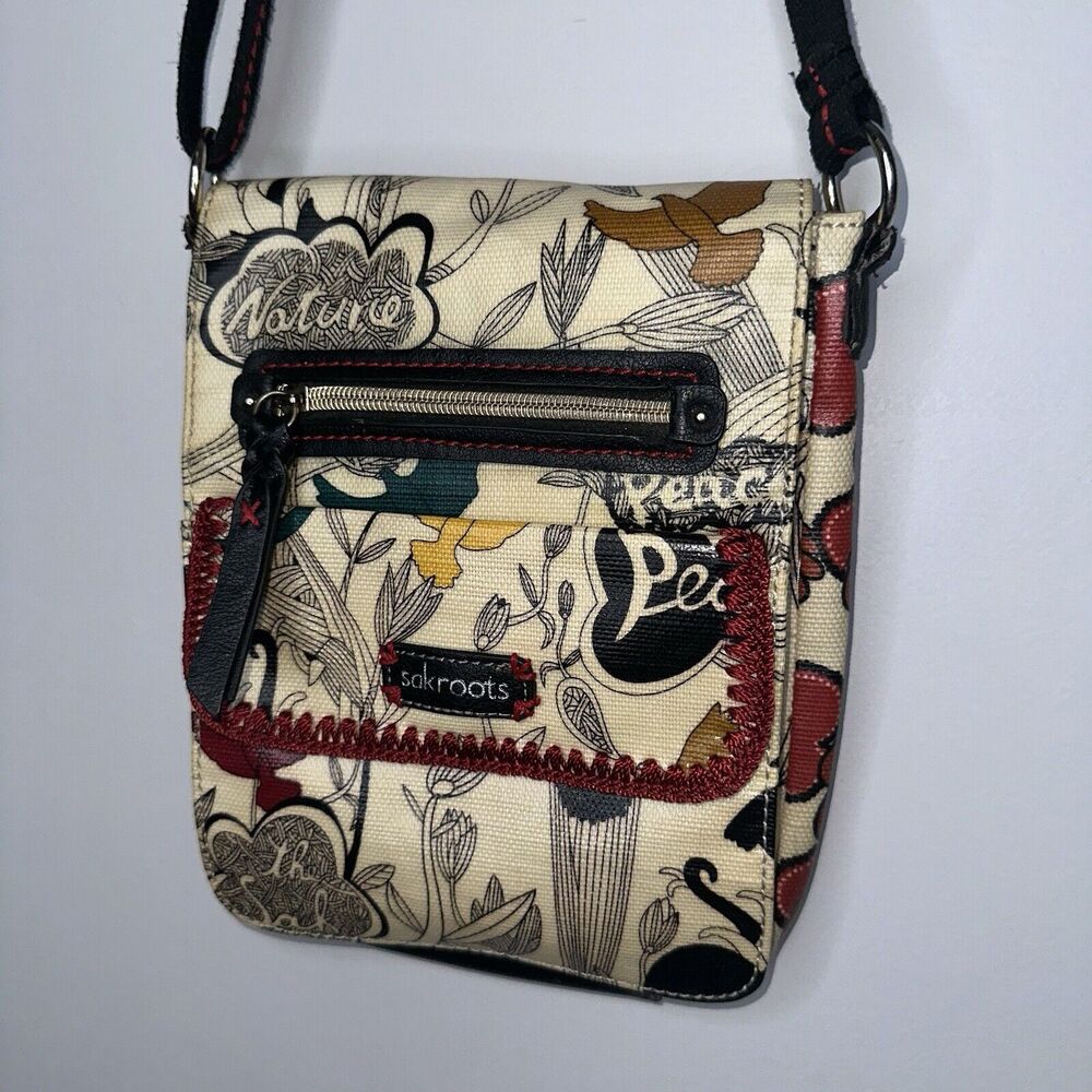 Sakroots Women’s Printed Canvas Crossbody Bag Bird Artsy - Picture 2 of 5